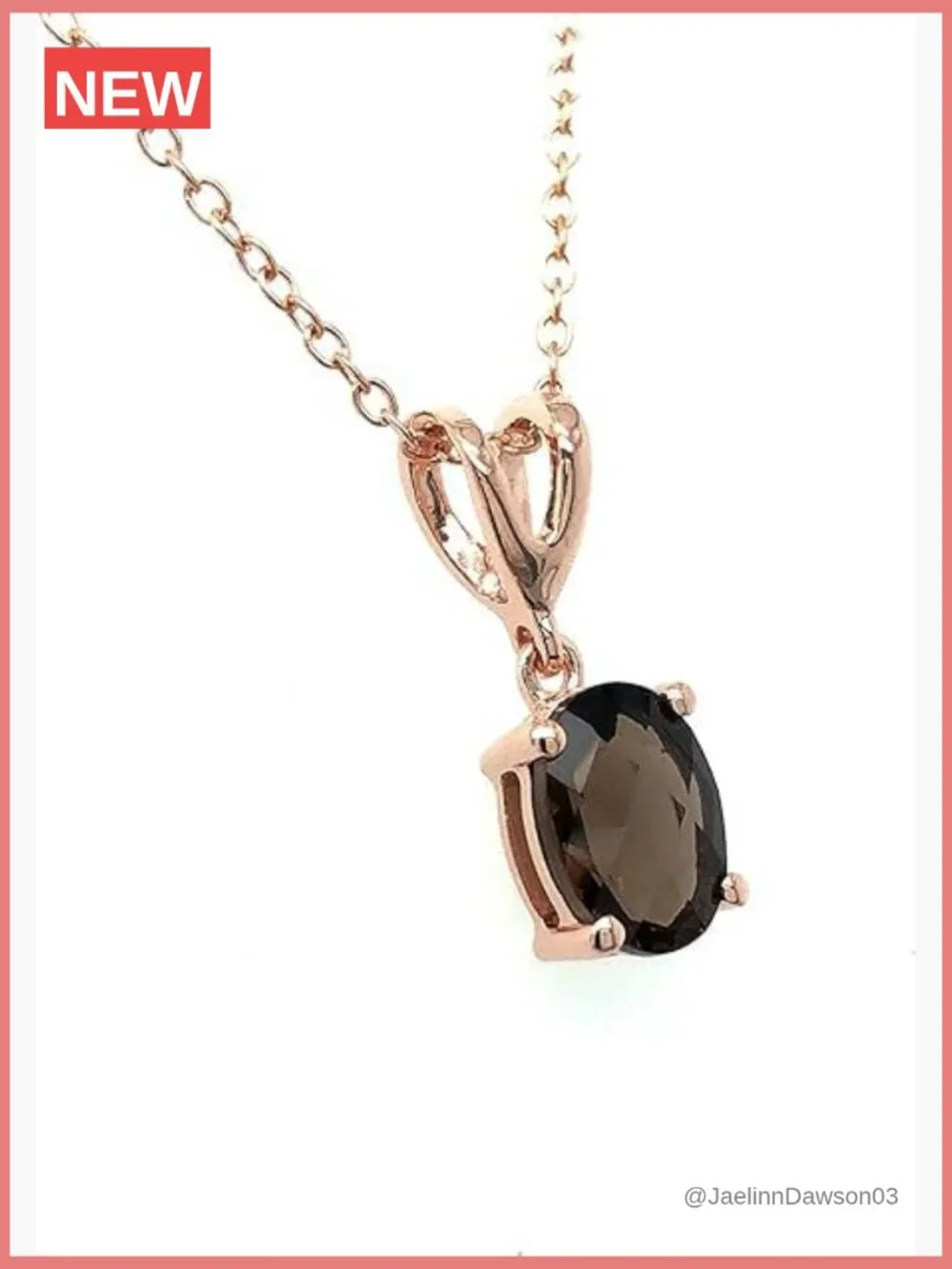 Gemstone Oval Pendant Necklace with 18